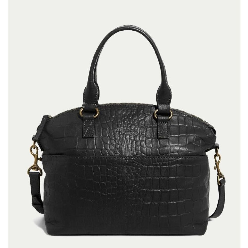 American Leather Co. Women's Black Leather Carrie Dome Satchel Bag